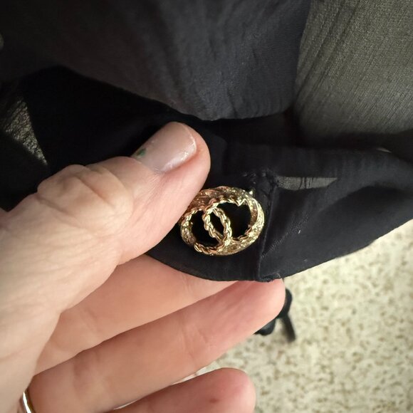 Chanel black silk sheer wrap top size 38 - Picture 5 of 8